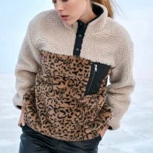 NEW Rails Cream and Brown Leopard Print Jacket